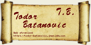 Todor Batanović vizit kartica